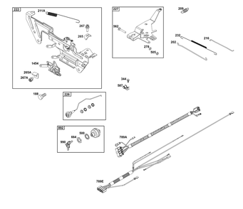Controls Group Diagram and Parts List for 613477-4210-J1 400000 - 699999 Briggs and Stratton Engine